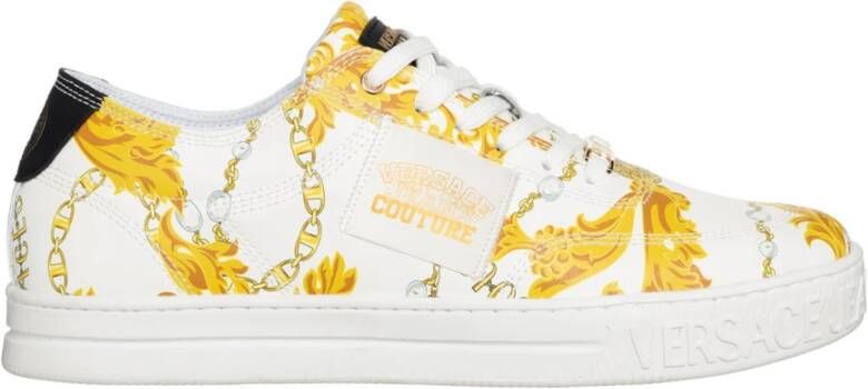 Versace Jeans Couture Abstracte Multikleurige Ketting Sneakers White Heren