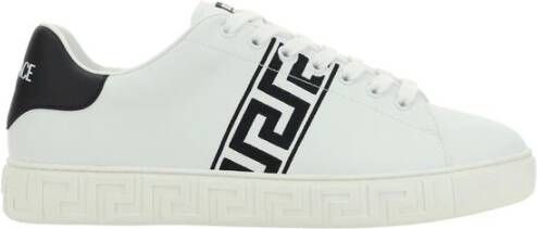 Versace Wit Zwart Kalfsleer Sneaker White Heren
