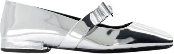 Versace Leather flats Gray Dames