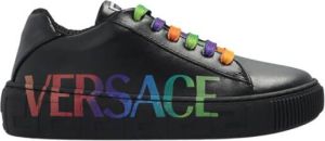 Versace Lederen sneakers Zwart Unisex
