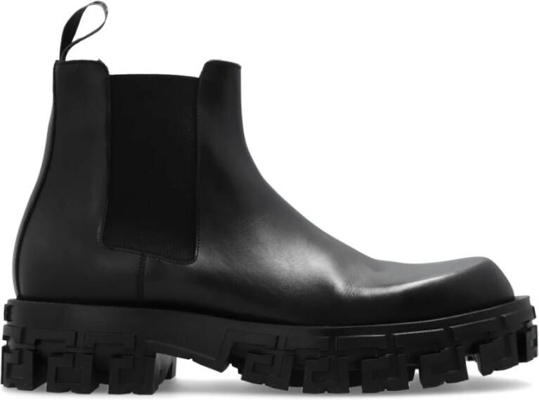 Versace Greca Portico Chelsea Laarzen Black Heren