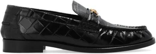 Versace Leren loafers Black Dames