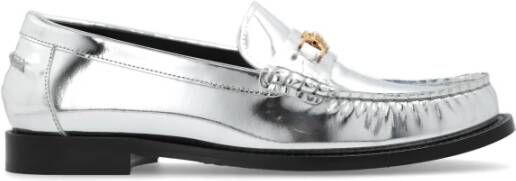 Versace Leren loafers Gray Dames