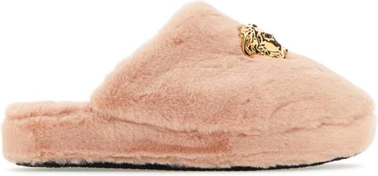 Versace Lichtroze ecologische bont pantoffels Pink Dames
