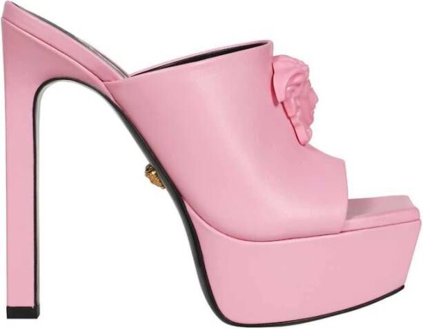 Versace Logo Detail Leren Muiltjes