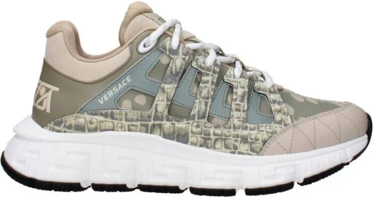 Versace Logo Detail Stoffen Sneakers met Rubberen Zool