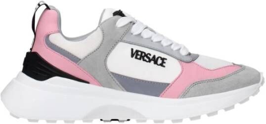 Versace Logo Stoffen Sneakers met Medium Hakken