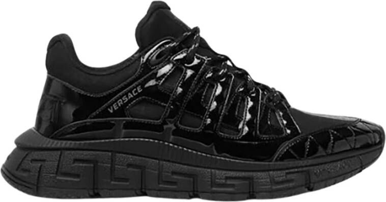 Versace Luxe Leren Sneakers Black Heren