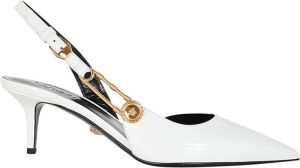 Versace Medium Heel Pumps Brooch Detail Wit Dames