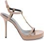 Versace Medusa 95 Patentleren Sandalen Beige Dames - Thumbnail 1