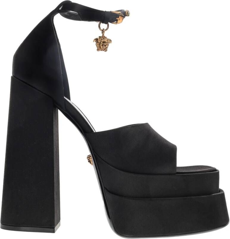 Versace Medusa Aevitas Plateau Sandalen met Charms Black Dames