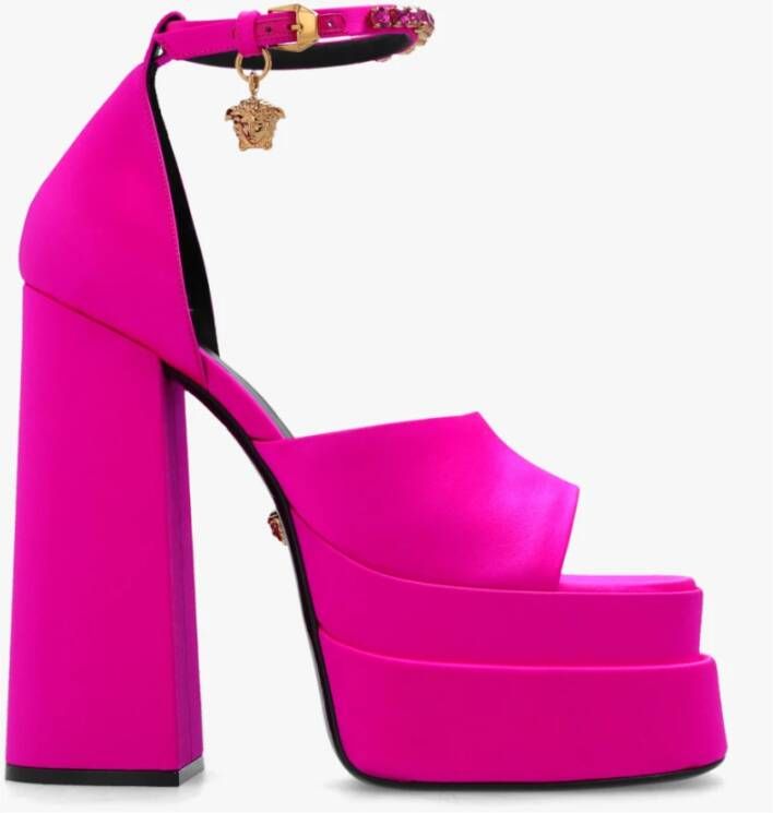 Versace Medusa Aevitas Dubbele Plateau Sandalen Pink Dames