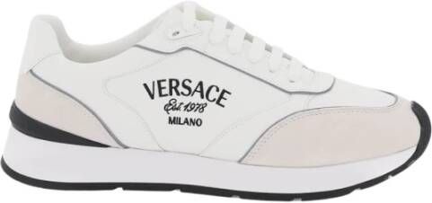 Versace Milano Runner Sneakers met Geborduurde Letters White Heren - Foto 6