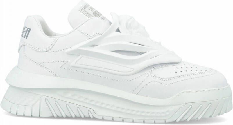 Versace Odissea Sneakers Leer Medusa Hoofd Track Zool White