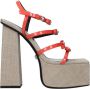 Versace Oranje Lakleren Hoge Hak Sandalen - Thumbnail 1