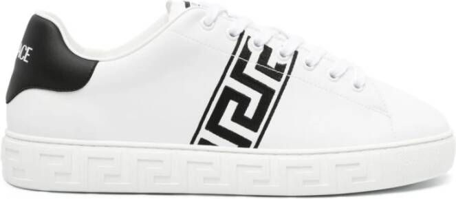 Versace Platte schoenen met Greca borduurwerk White Heren