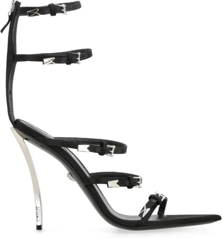 Versace Point-Points Sandalen met Zijde Details Black Dames