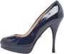 Versace Pre-owned Leather heels Blue Dames - Thumbnail 1