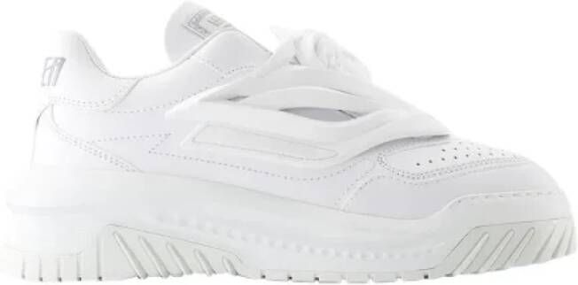 Versace Pre-owned Leather sneakers White Heren