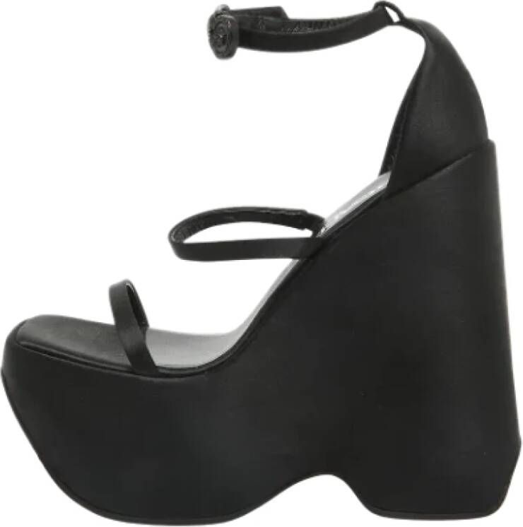 Versace Pre-owned Satin sandals Black Dames