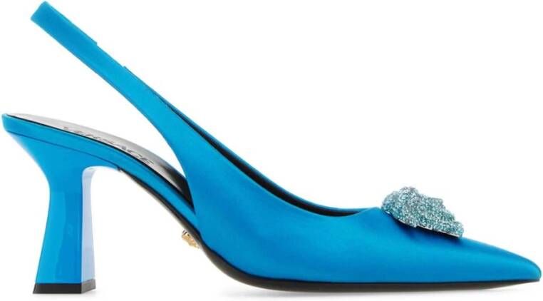 Versace Turquoise satijnen pumps Blue Dames