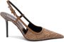 Versace Beige Platte Schoenen met Allover Slingback Ontwerp Beige Dames - Thumbnail 1