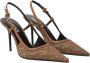 Versace Beige Platte Schoenen met Allover Slingback Ontwerp Beige Dames - Thumbnail 9