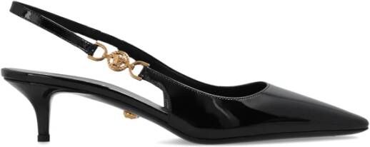 Versace Zwarte sandalen met hak en Medusa-embleem Black Dames