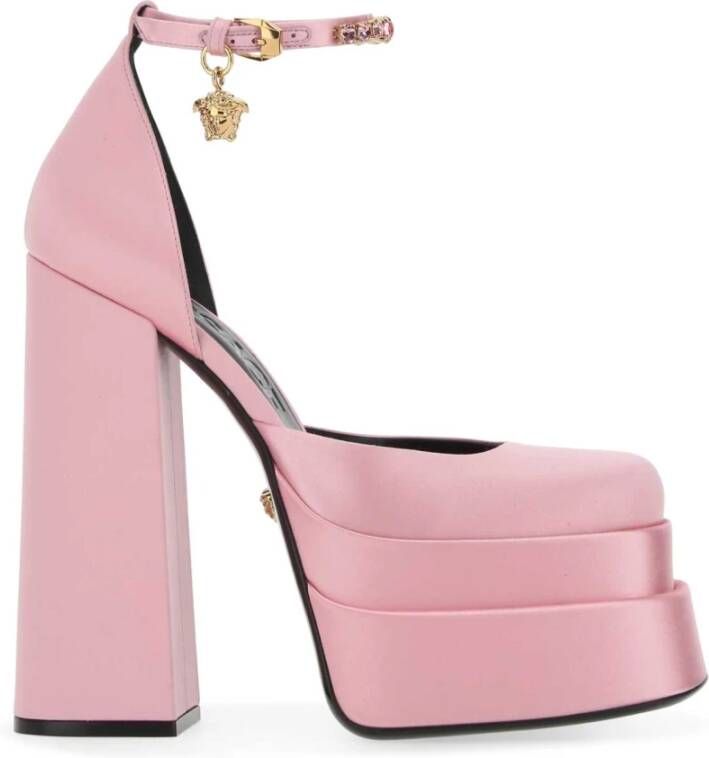 Versace Roze satijnen Medusa Aevitas pumps Pink Dames