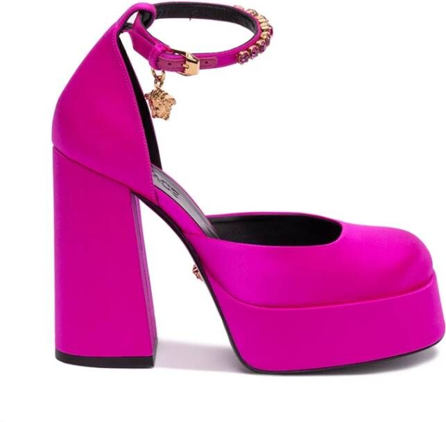 Versace Fuchsia Hak Platform Sandalen met Medusa Charme Pink Dames - Foto 9
