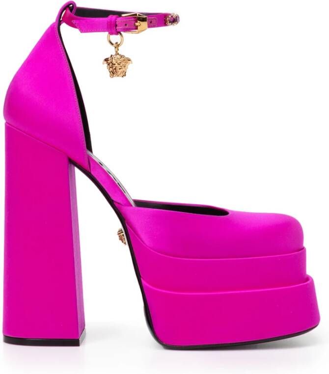 Versace Fuchsia Hak Platform Sandalen met Medusa Charme Pink Dames - Foto 5