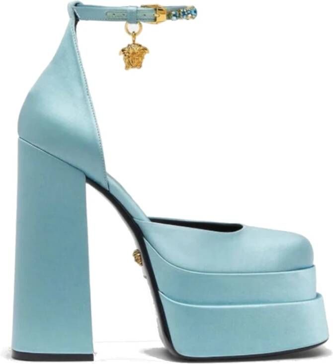 Versace Medusa Aevitas Vierkanteeus Pumps Blue Dames