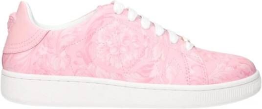Versace Roze Leren Sneakers met Voor Detail