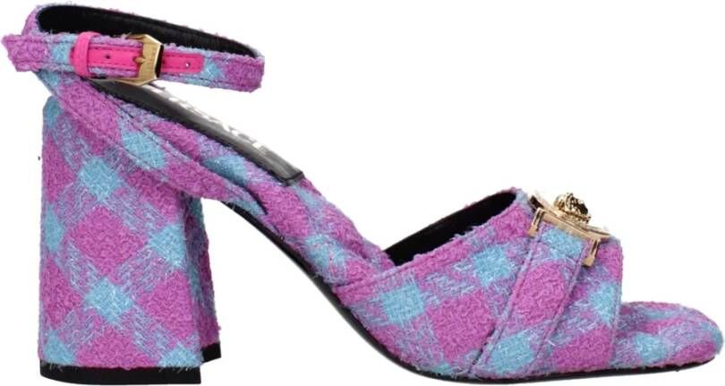 Versace Roze Stoffen Plateau Sandalen