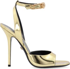 Versace Safety pin high heel sandals Geel Dames