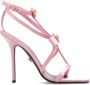 Versace Zijden Satijnen Sandalen met Strikken Pink Dames - Thumbnail 1