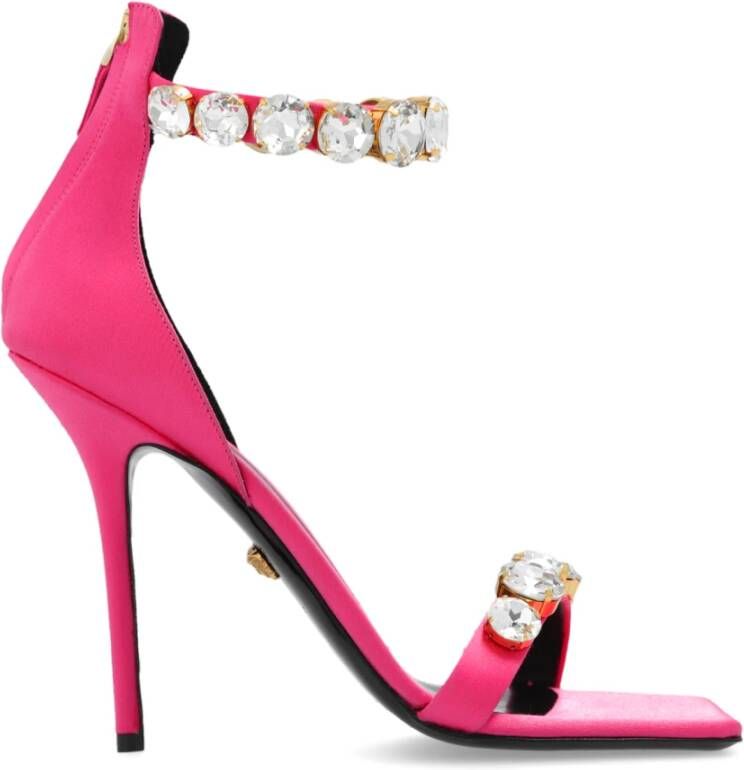 Versace Sandalen met hakken van satijn Roze Dames