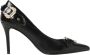 Versace Jeans Couture Zwarte platte schoenen met gouden gespen Black Dames - Thumbnail 1