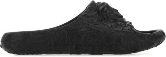 Versace Geëmbosseerde Medusa Dimension Slides Black Heren