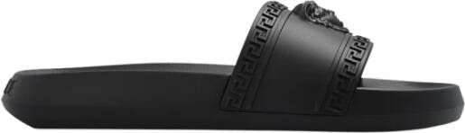 Versace Rubberen Slides met Greca-motief en Medusa-hoofd Black Heren