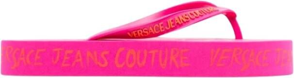 Versace Jeans Couture Roze zomersandalen voor modebewuste vrouwen