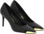 Versace Jeans Couture Minimalistische Zwarte Leren Decolletè met Gouden Detail Black Dames - Thumbnail 1