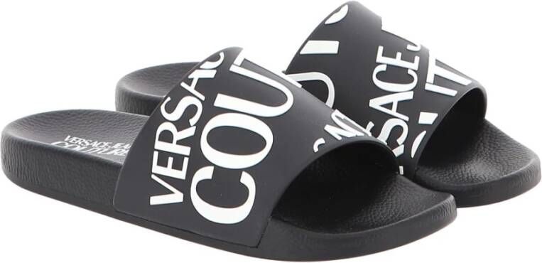 Versace Jeans Couture Stijlvolle Unisex Versace Ciabatta Sliders Black Dames