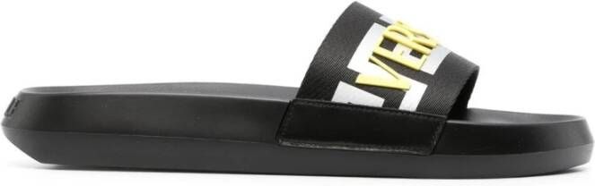 Versace Heren Pool Slide Sandalen Black Heren