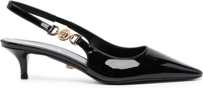 Versace Zwarte sandalen met hak en Medusa-embleem Black Dames