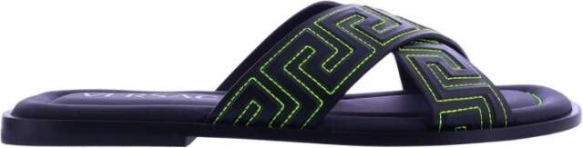 Versace Zwarte Sandaal Regular Fit Geschikt voor Warm Klimaat 100% Leer
