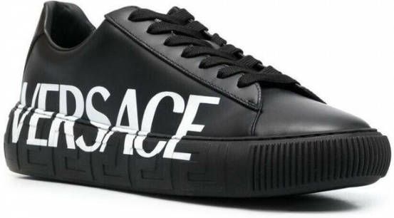 Versace Low Top Sneakers with Logo Zwart Heren
