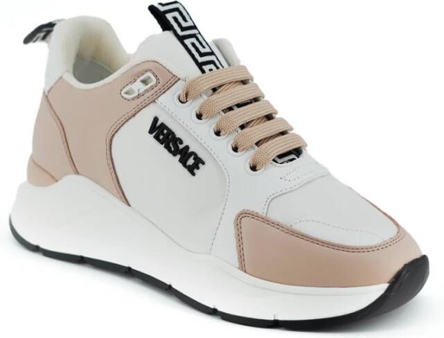 Versace Lichtroze en witte leren sneakers White Dames - Foto 3
