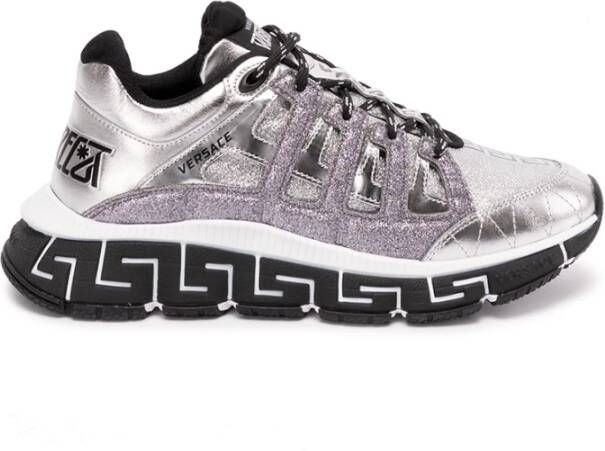 Versace Glitter Sneakers met Kurken Binnenzool Gray