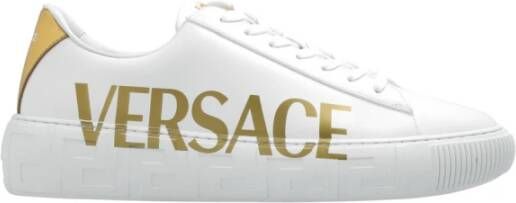 Versace Stijlvolle Leren Sneakers voor Mannen White Heren